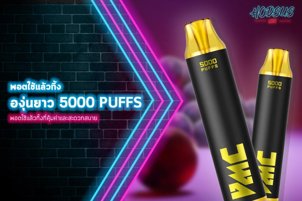 พอตใช้แล้วทิ้ิ้ง องุ่นยาว 5000puffs